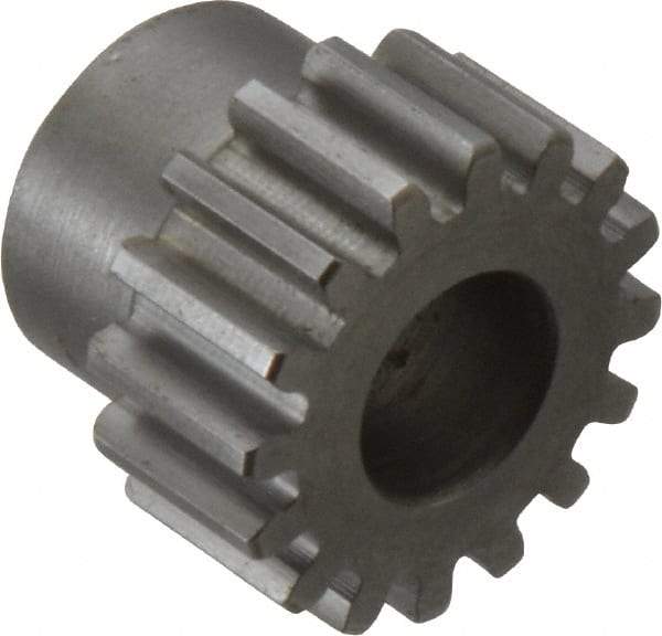 Boston Gear - 16 Pitch, 1" Pitch Diam, 16 Tooth Spur Gear - 1/2" Face Width, 1/2" Bore Diam, 0.81" Hub Diam, 14.5° Pressure Angle, Steel - All Tool & Supply