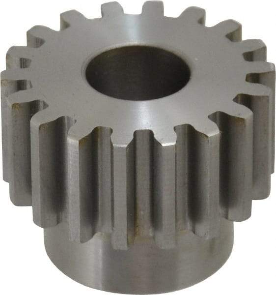 Boston Gear - 12 Pitch, 1-1/2" Pitch Diam, 18 Tooth Spur Gear - 3/4" Face Width, 5/8" Bore Diam, 1.15" Hub Diam, 14.5° Pressure Angle, Steel - All Tool & Supply