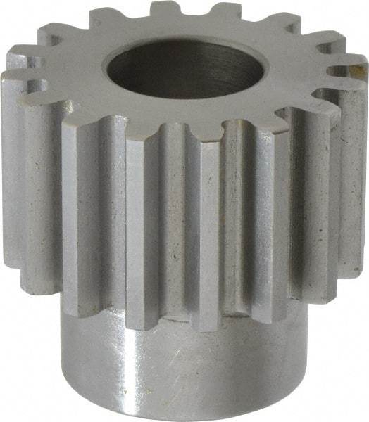 Boston Gear - 10 Pitch, 1.6" Pitch Diam, 16 Tooth Spur Gear - 1" Face Width, 3/4" Bore Diam, 1.22" Hub Diam, 14.5° Pressure Angle, Steel - All Tool & Supply