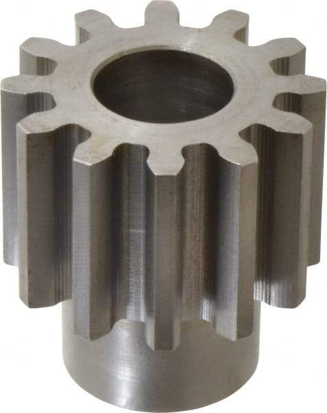 Boston Gear - 6 Pitch, 2" Pitch Diam, 12 Tooth Spur Gear - 1-1/2" Face Width, 1" Bore Diam, 1.46" Hub Diam, 14.5° Pressure Angle, Steel - All Tool & Supply