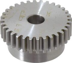 Boston Gear - 16 Pitch, 2" Pitch Diam, 32 Tooth Spur Gear - 0.313" Face Width, 1/2" Bore Diam, 1.7" Hub Diam, 14.5° Pressure Angle, Steel - All Tool & Supply