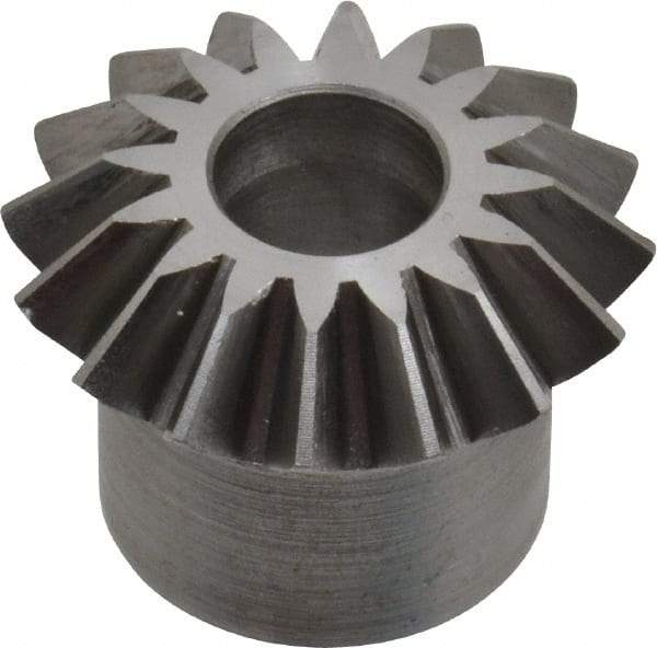 Boston Gear - 16 Pitch, 1" Pitch Diam, 16 Tooth Miter Gear - 0.23" Face Width, 3/8" Bore Diam, 3/4" Hub Diam, 20° Pressure Angle, Steel - All Tool & Supply