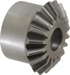 Boston Gear - 12 Pitch, 1-1/2" Pitch Diam, 18 Tooth Miter Gear - 0.33" Face Width, 1/2" Bore Diam, 1-1/4" Hub Diam, 20° Pressure Angle, Steel - All Tool & Supply