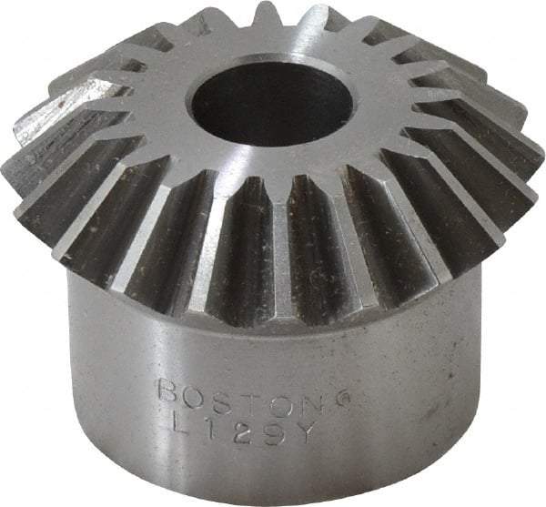 Boston Gear - 10 Pitch, 2" Pitch Diam, 20 Tooth Miter Gear - 0.45" Face Width, 5/8" Bore Diam, 1.62" Hub Diam, 20° Pressure Angle, Steel - All Tool & Supply