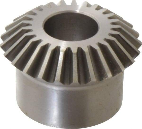 Boston Gear - 10 Pitch, 2-1/2" Pitch Diam, 25 Tooth Miter Gear - 0.56" Face Width, 1" Bore Diam, 2" Hub Diam, 20° Pressure Angle, Steel - All Tool & Supply