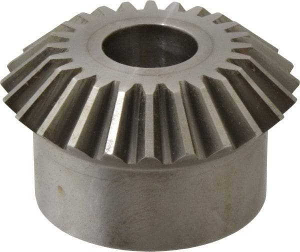 Boston Gear - 8 Pitch, 3" Pitch Diam, 24 Tooth Miter Gear - 0.68" Face Width, 1" Bore Diam, 2-1/2" Hub Diam, 20° Pressure Angle, Steel - All Tool & Supply