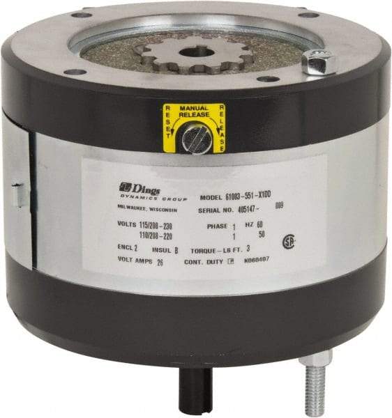 Dings Dynamics Group - 115/230 Volts at 60 Hertz, 3 Ft./Lb. Torque Disc Brake - 56C Frame, 5/8" Hub Bore, NEMA 2 Enclosure - All Tool & Supply