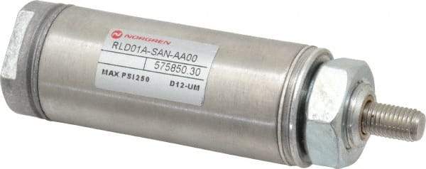 Norgren - 1" Stroke x 1-1/16" Bore Single Acting Air Cylinder - 1/8 Port, 5/16-24 Rod Thread - All Tool & Supply