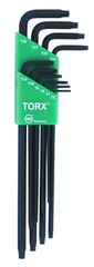 10 Piece - T6; T7; T8; T9; T10; T15; T20; T25; T27; T30 - Torx Long Arm L-Key Set - All Tool & Supply