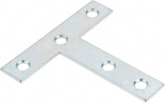 Value Collection - 3" Long x 3" Wide, Steel, Tee Plates, Brace - Zinc Plated - All Tool & Supply