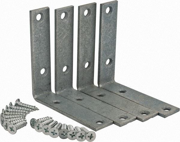 Value Collection - 3" Long x 3/4" Wide, Steel, Corner Brace - Galvanized - All Tool & Supply