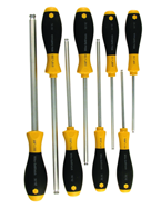 8 Piece - 1/8 - 3/8" - Ball End Hex Screwdriver MagicRing® Screw Holding SoftFinish® Cushion Grip - All Tool & Supply