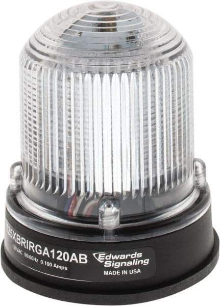 Edwards Signaling - 120 VAC, 4X NEMA Rated, LED, Amber, Green, Red, Multi Status Indicator - 65, 120, 240 Flashes per min, 3/4 Inch Pipe, 3-1/4 Inch Diameter, 3-7/8 Inch High, Panel Mount, Pipe Mount - All Tool & Supply