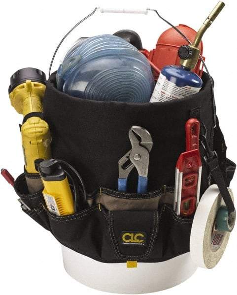 CLC - 48 Pocket Black & Brown Polyester Bucket Tool Organizer - 4" Deep - All Tool & Supply