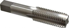 Kennametal - 1-1/8 - 7 UNC 3B 4 Flute Bright Finish High Speed Steel Straight Flute Standard Hand Tap - Bottoming, Right Hand Thread, 5.44" OAL, 2.563" Thread Length, H4 Limit, Oversize - Exact Industrial Supply