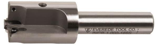 Everede Tool - 1-7/8 Inch Diameter, Interchangeable Pilot, Straight 3/4 Inch Shank Diameter, 3 Insert, Indexable Counterbore - 3.2 Inch Overall Length, TPGH 215 Insert, 7/16 Inch Pilot Hole Diameter Compatibility - All Tool & Supply