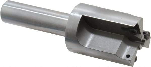 Everede Tool - 1-1/8 Inch Diameter, Interchangeable Pilot, Straight 1/2 Inch Shank Diameter, 3 Insert, Indexable Counterbore - 3.2 Inch Overall Length, TPGH 215 Insert, 3/16 Inch Pilot Hole Diameter Compatibility - All Tool & Supply