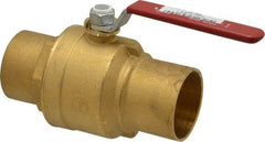 Legend Valve - 2" Pipe, Full Port, Brass Standard Ball Valve - Inline - One Way Flow, Soldered x Soldered Ends, Lever Handle, 600 WOG, 150 WSP - All Tool & Supply