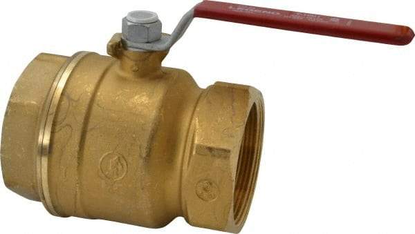 Legend Valve - 3" Pipe, Full Port, Brass Standard Ball Valve - Inline - One Way Flow, FNPT x FNPT Ends, Lever Handle, 400 WOG, 150 WSP - All Tool & Supply