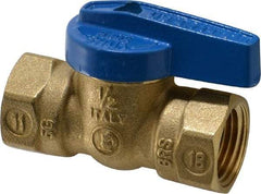 Legend Valve - 1/2" Pipe, Brass, Straight without Side Tap, Gas Ball Valve - 175 psi WOG Rating, Wedge Handle, FNPT x FNPT End Connections, 1 Piece - All Tool & Supply