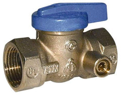 Legend Valve - 3/4" Pipe, Brass, Straight with Side Tap, Gas Ball Valve - 175 psi WOG Rating, Wedge Handle, FNPT x FNPT End Connections, 1 Piece - All Tool & Supply