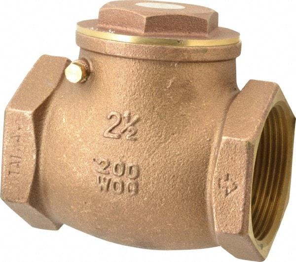 Legend Valve - 2-1/2" Brass Check Valve - Inline, FNPT x FNPT, 200 WOG - All Tool & Supply