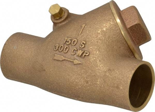 Legend Valve - 1" Bronze Check Valve - Y-Pattern, Soldered x Soldered, 300 WOG - All Tool & Supply