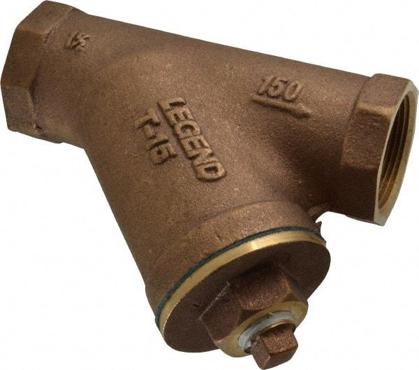 Legend Valve - 1-1/2" Pipe, FNPT Ends, Bronze Y-Strainer - 300 psi WOG Rating, 150 psi WSP Rating - All Tool & Supply