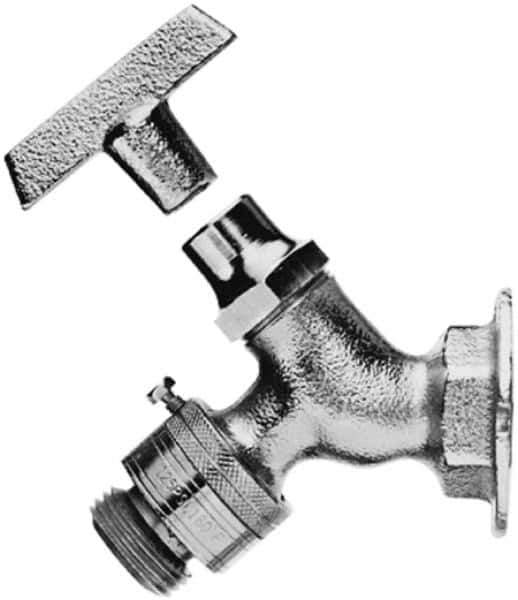 Legend Valve - 1/2" Pipe, Chrome Plated Brass Sillcock with Vacuum Breaker - Loosekey Handle, FNPT x GHT End Connections, 125 psi WOG Rating - All Tool & Supply