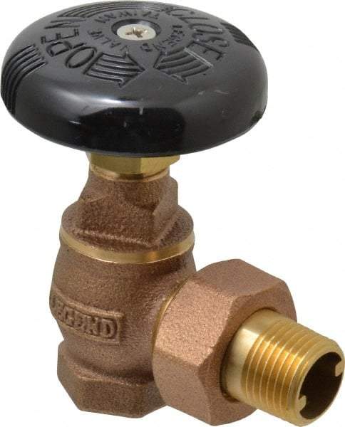 Legend Valve - 1/2" Pipe, 60 psi WOG Rating, FNPT x Male Union End Connections, Handwheel Steam Angle Radiator Valve - 15 psi Steam Pressure Rating, Bronze - All Tool & Supply