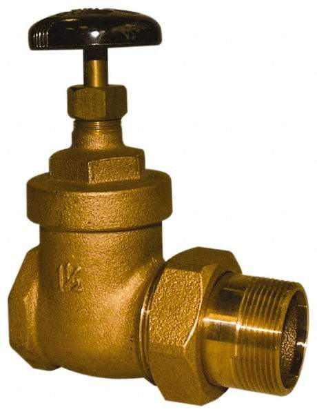 Legend Valve - 1-1/2" Pipe, 200 psi WOG Rating, FNPT x Male Union End Connections, Handwheel Steam Gate Radiator Valve - 125 psi Steam Pressure Rating, Bronze - All Tool & Supply