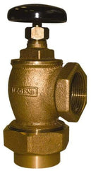 Legend Valve - 1" Pipe, 60 psi WOG Rating, Female Union x FNPT End Connections, Handwheel Convector Steam Angle Radiator Valve - 15 psi Steam Pressure Rating, Bronze - All Tool & Supply