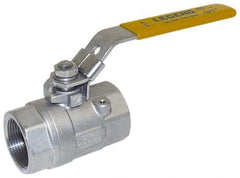 Legend Valve - 1-1/4" Pipe, Large Port, Stainless Steel Standard Ball Valve - 2 Piece, Inline - One Way Flow, FNPT x FNPT Ends, Locking Lever Handle, 1,500 WOG, 150 WSP - All Tool & Supply