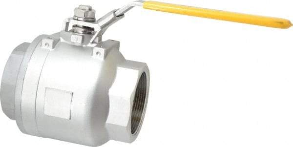 Legend Valve - 3" Pipe, Full Port, Stainless Steel Standard Ball Valve - 2 Piece, Inline - One Way Flow, FNPT x FNPT Ends, Locking Lever Handle, 1,000 WOG, 150 WSP - All Tool & Supply