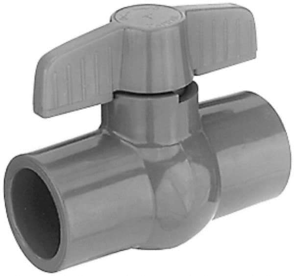 Legend Valve - 1-1/4" Pipe, Full Port, PVC Miniature Ball Valve - Inline - One Way Flow, Solvent x Solvent Ends, Tee Handle, 150 WOG - All Tool & Supply