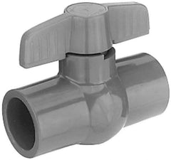 Legend Valve - 1/2" Pipe, Full Port, PVC Miniature Ball Valve - Inline - One Way Flow, Solvent x Solvent Ends, Tee Handle, 150 WOG - All Tool & Supply