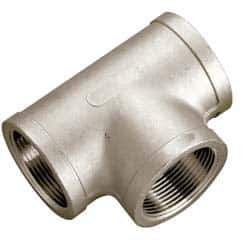 Value Collection - 1/8" Grade 304 Stainless Steel Pipe Tee - FNPT x FNPT x FNPT End Connections, 150 psi - All Tool & Supply