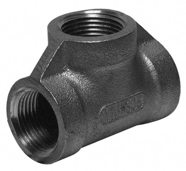 Merit Brass - 4" Grade 304 Stainless Steel Pipe Tee - FNPT x FNPT x FNPT End Connections, 150 psi - All Tool & Supply