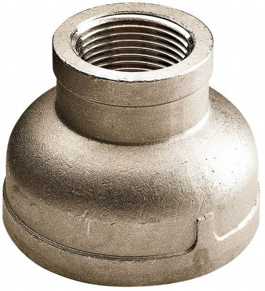 Merit Brass - 4 x 3" Grade 316 Stainless Steel Pipe Reducer Coupling - FNPT x FNPT End Connections, 150 psi - All Tool & Supply