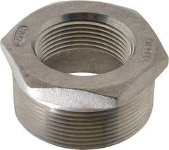 Value Collection - 2 x 1-1/4" Grade 304 Stainless Steel Pipe Hex Bushing - MNPT x FNPT End Connections, 150 psi - All Tool & Supply