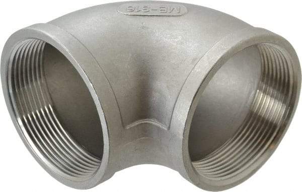 Merit Brass - 3" Grade 316 Stainless Steel Pipe 90° Elbow - FNPT x FNPT End Connections, 150 psi - All Tool & Supply