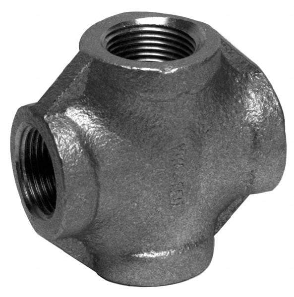 Merit Brass - 1-1/2" Grade 316 Stainless Steel Pipe Cross - FNPT End Connections, 150 psi - All Tool & Supply