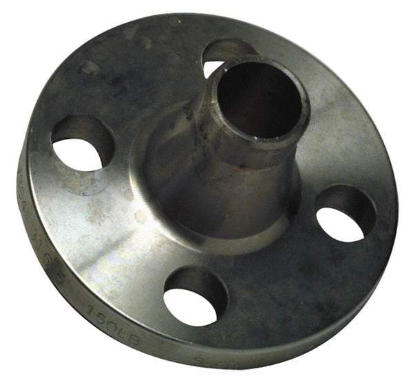 Merit Brass - 5" Pipe, 10" OD, Stainless Steel, Weld Neck Pipe Flange - 8-1/2" Across Bolt Hole Centers, 7/8" Bolt Hole, 150 psi, Grades 304 & 304L - All Tool & Supply