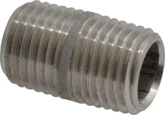 Merit Brass - Schedule 40, 1/4" Pipe x 7/8" Long, Grade 304/304L Stainless Steel Pipe Nipple - Welded & Threaded - All Tool & Supply