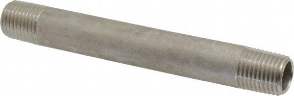 Merit Brass - Schedule 40, 1/4" Pipe x 4" Long, Grade 304/304L Stainless Steel Pipe Nipple - Welded & Threaded - All Tool & Supply