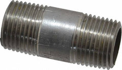 Merit Brass - Schedule 40, 3/8" Pipe x 1-1/2" Long, Grade 304/304L Stainless Steel Pipe Nipple - Welded & Threaded - All Tool & Supply