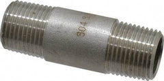 Merit Brass - Schedule 40, 3/8" Pipe x 2" Long, Grade 304/304L Stainless Steel Pipe Nipple - Welded & Threaded - All Tool & Supply