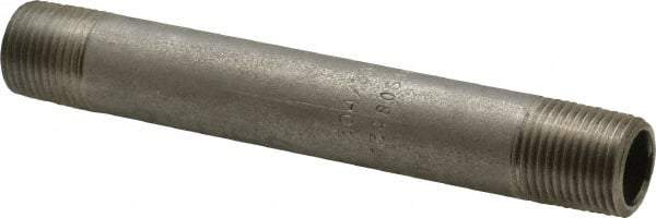 Merit Brass - Schedule 40, 3/8" Pipe x 4-1/2" Long, Grade 304/304L Stainless Steel Pipe Nipple - Welded & Threaded - All Tool & Supply