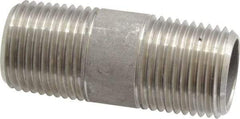 Merit Brass - Schedule 40, 1/2" Pipe x 2" Long, Grade 304/304L Stainless Steel Pipe Nipple - Welded & Threaded - All Tool & Supply