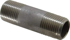 Merit Brass - Schedule 40, 1/2" Pipe x 2-1/2" Long, Grade 304/304L Stainless Steel Pipe Nipple - Welded & Threaded - All Tool & Supply